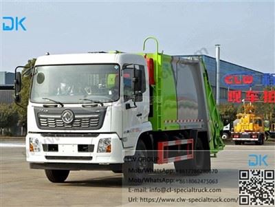 Dongfeng Tianjin 10 τετραγωνικά φορτηγά απορριμμάτων συμπίεσης